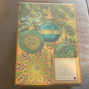 Punch Studio Gold and Blue Ornament Storage Box